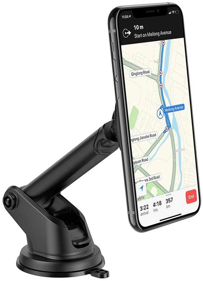 Magnetinis automobilio telefono laikiklis Hoco priekiniam stiklui / prietaisų skydeliui CA67 juodas