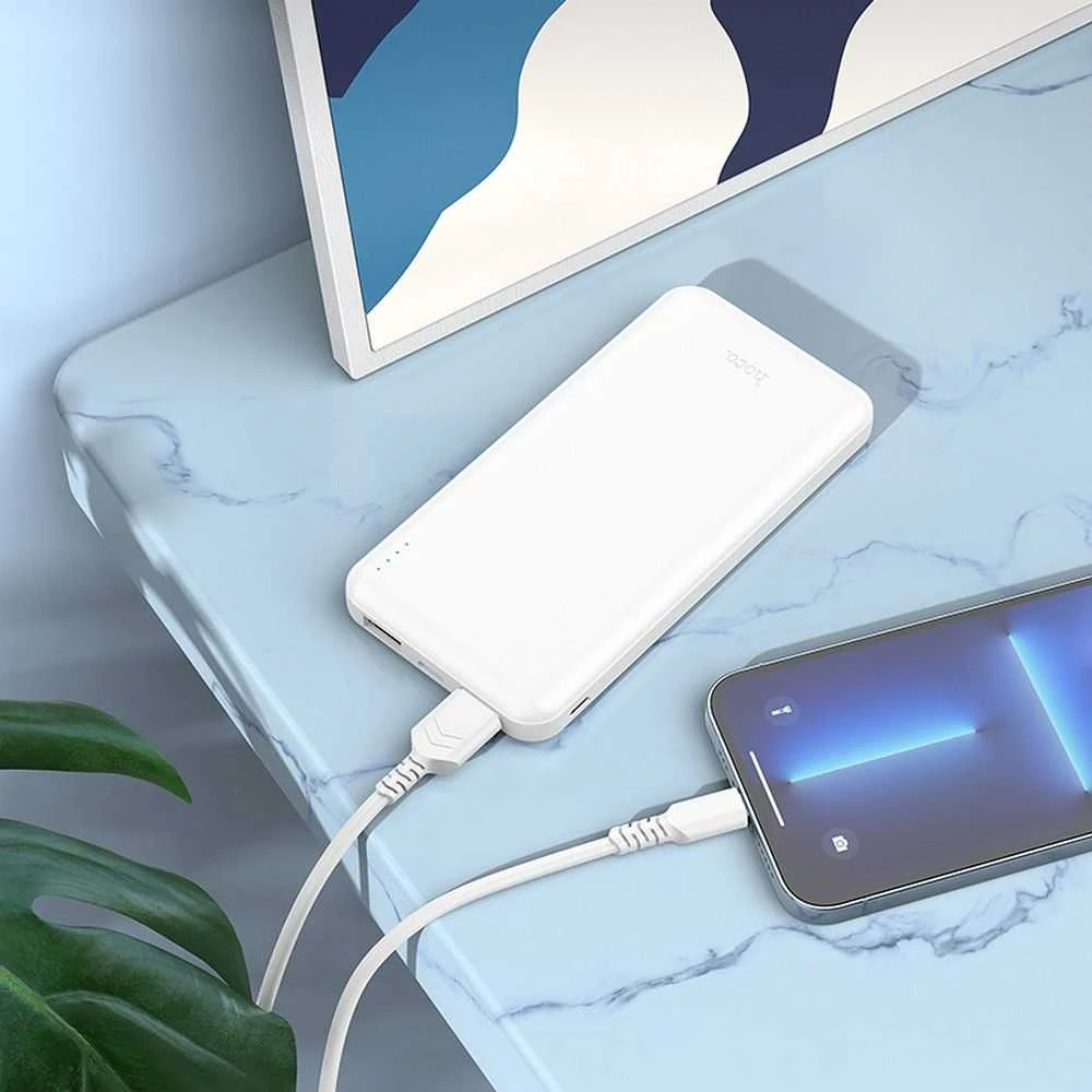 Powerbank Hoco 10000 mAh 2.1A J100 baltas