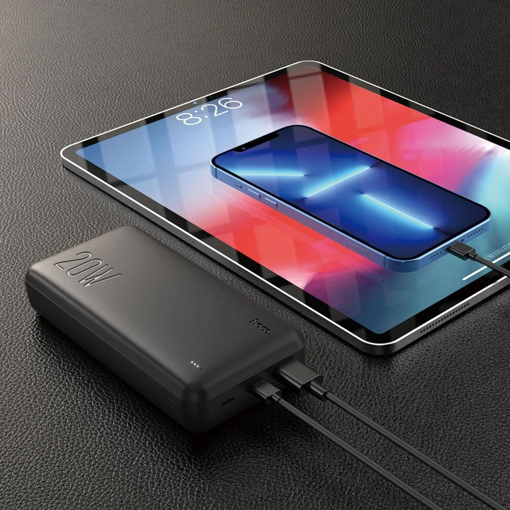 Išorinė baterija Power Bank Hoco J87A Type-C PD 20W+Quick Charge 3.0 20000mAh juodas