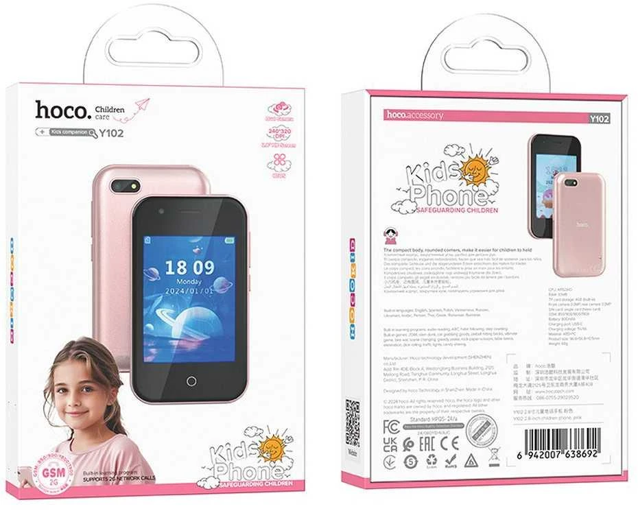 Išmanusis telefonas for kids Hoco 2,8" 2G Y102 pink