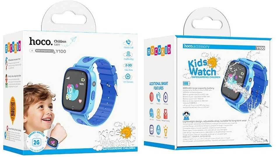 Išmanusis laikrodis Išmanieji laikrodžiai Hoco Kids Y100 (call vers) mėlynos