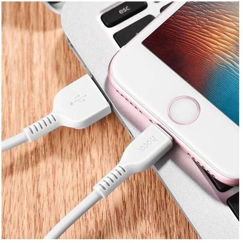 USB kabelis Hoco X13 Easy Charged "Lightning" 1m baltas