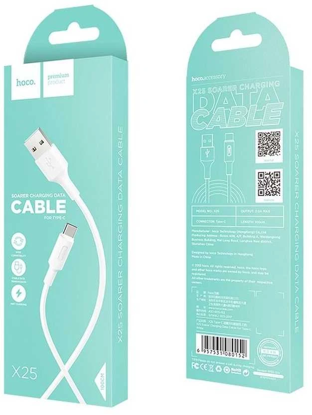 USB kabelis Hoco X25 Type-C 1.0m baltas