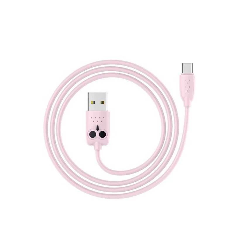 HOCO USB kabelis - KX1 micro USB 1m rožinis