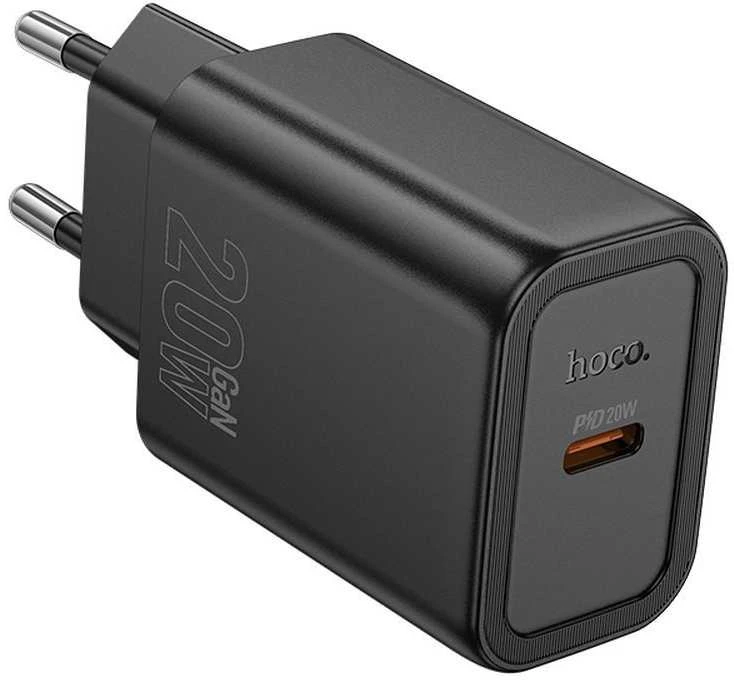 Phone charger Hoco USB C QC PD 20W N60 juodas