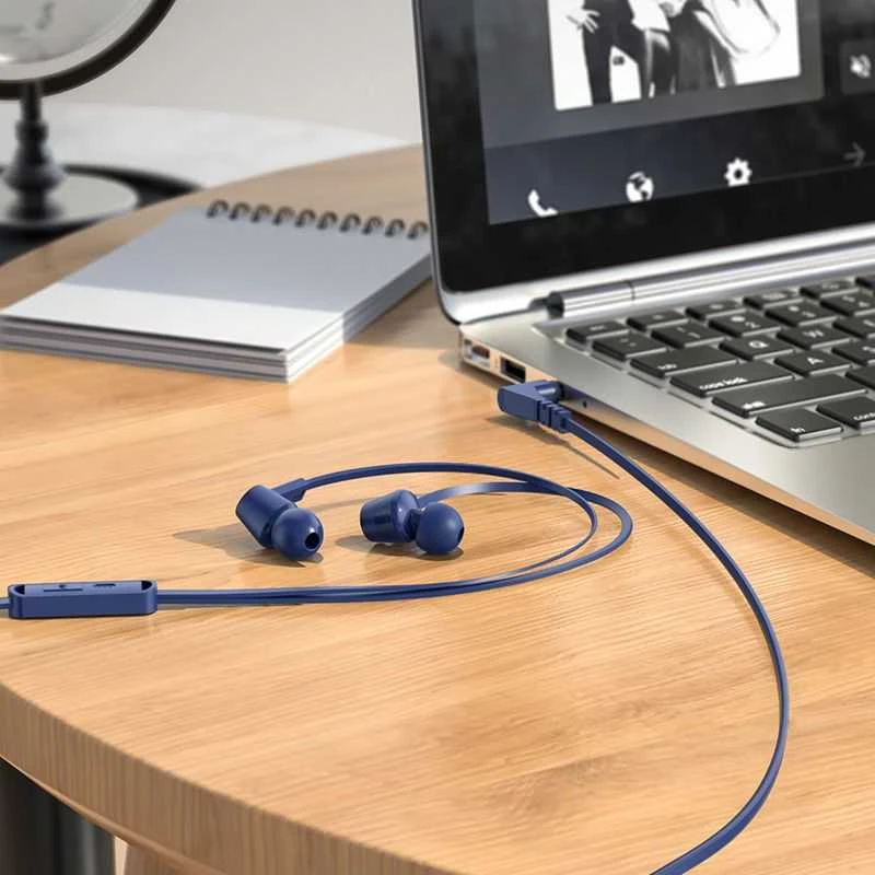 Wire ausinės Jack 3,5 mm Hoco M86 mėlynas
