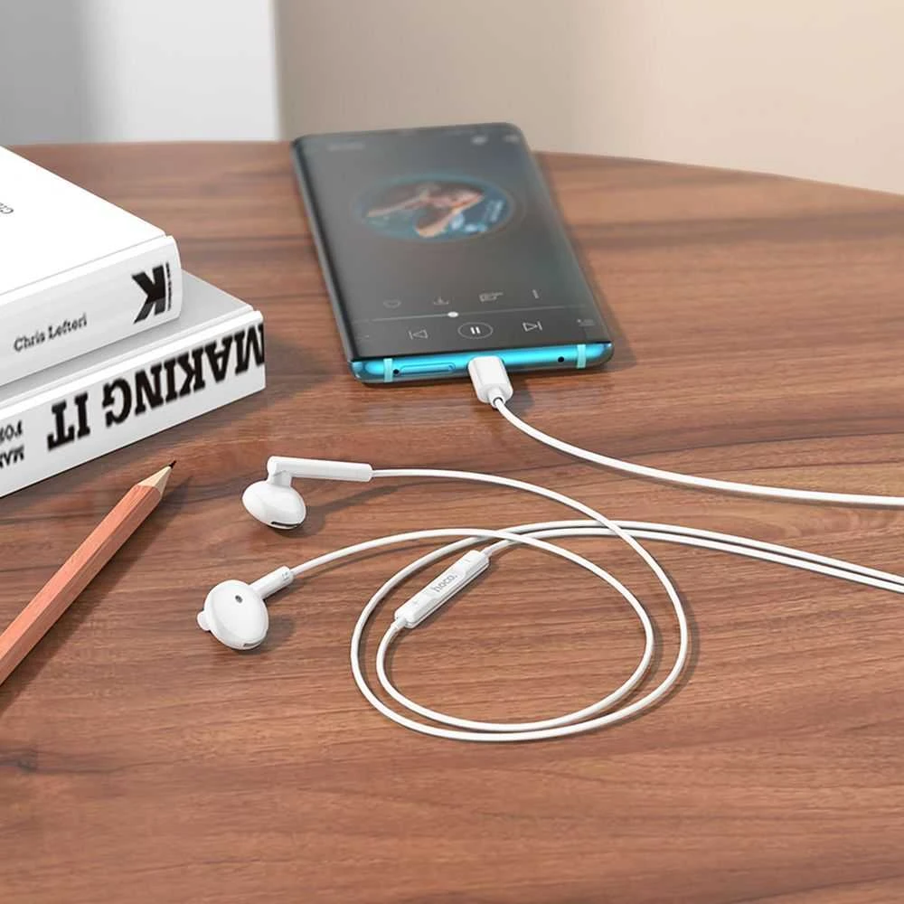Wire ausinės USB C Hoco M95 baltas