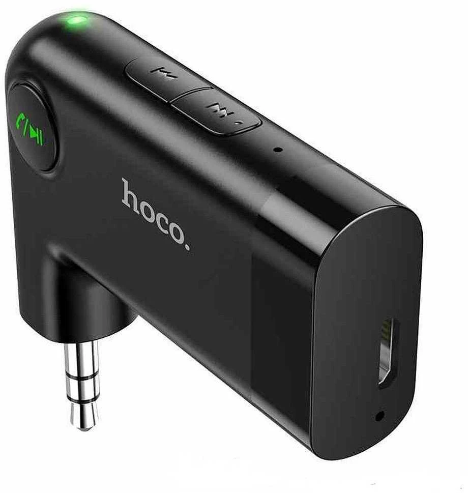 Laisvų Rankų Imtuvas Adapteris Automobiliui belaidis Hoco E53 AUX juodas