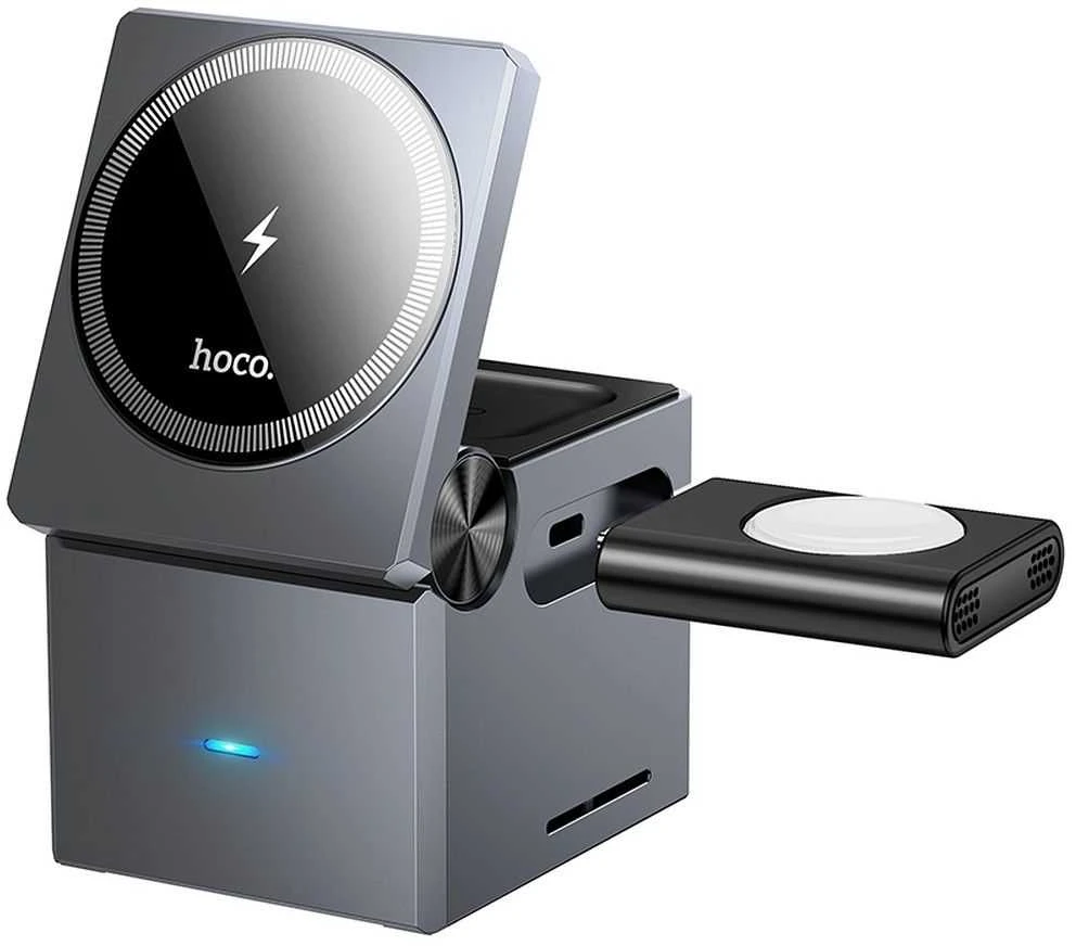 Belaidis įkroviklis Hoco 3in1 (CQ8) (MagSafe) (Phone; Pods; Watch) 15W juodas