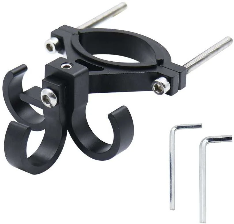 OEM kabliukas apsipirkimui su trimis kilpomis dviračiui / paspirtukui, aliumininis FS366-001 juodas