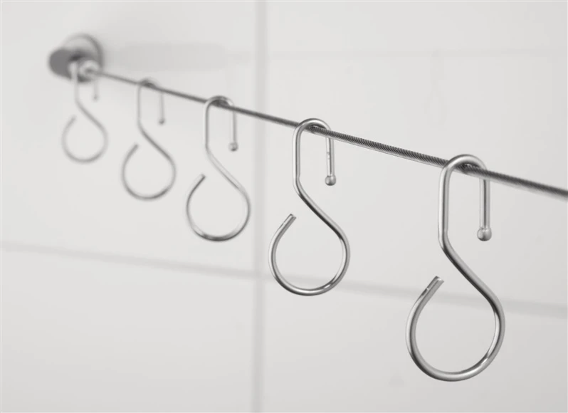 Hooks for bath curtain rod Ridder 16 pcs