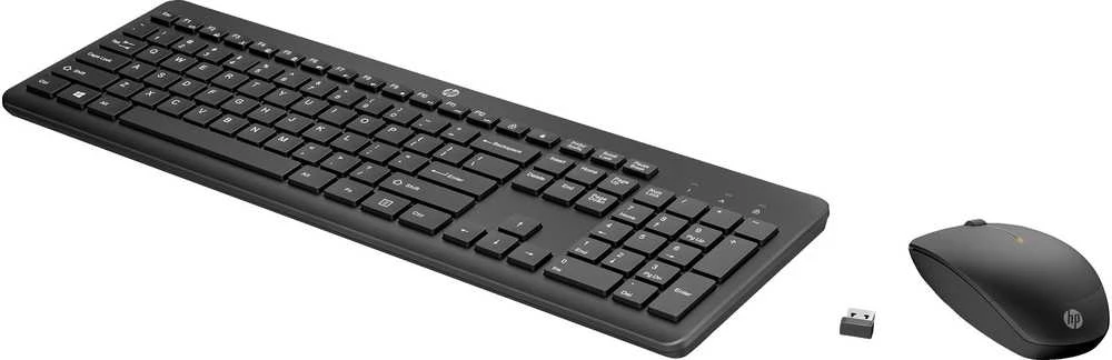 Klaviatūros ir pelės komplektas HP 235, EN, juoda, belaidė