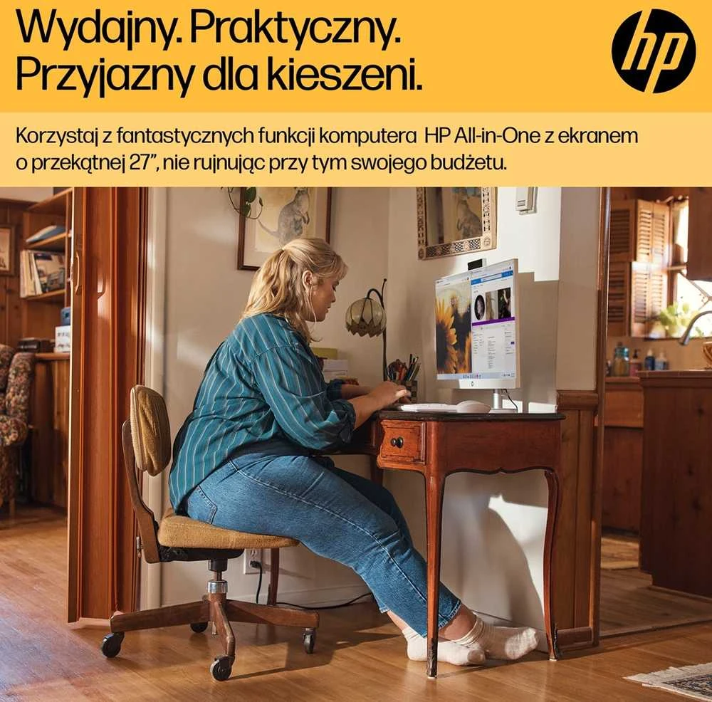 Hewlett Packard (HP) HP 27-cr0232nw AMD Ryzen™ 5 7520U 68,6 cm (27") 1920 x 1080 pikselių „viskas viename“ asmeninis kompiuteris 16 GB LPDDR5-SDRAM 512 GB SSD „Windows 11 Home“ „Wi-Fi 6“ (802.11ax) Baltas