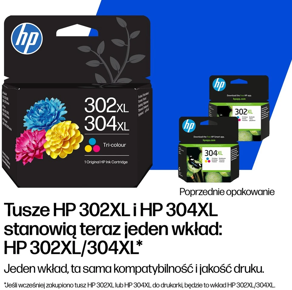 Hewlett Packard (HP) HP 302XL/304XL trijų spalvų originali rašalo kasetė