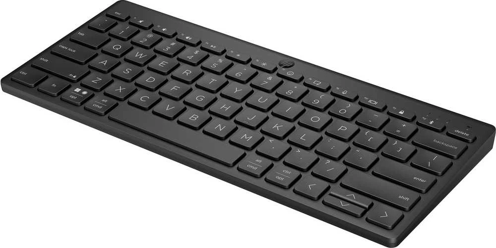 Hewlett Packard (HP) HP 350 kompaktiška belaidė „Bluetooth“ klaviatūra – keliems įrenginiams – juoda – JAV anglų k.