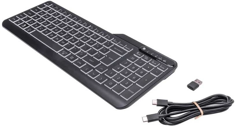 Klaviatūra HP 400 su pašvietimu su laidu 96% su pašvietimu juoda