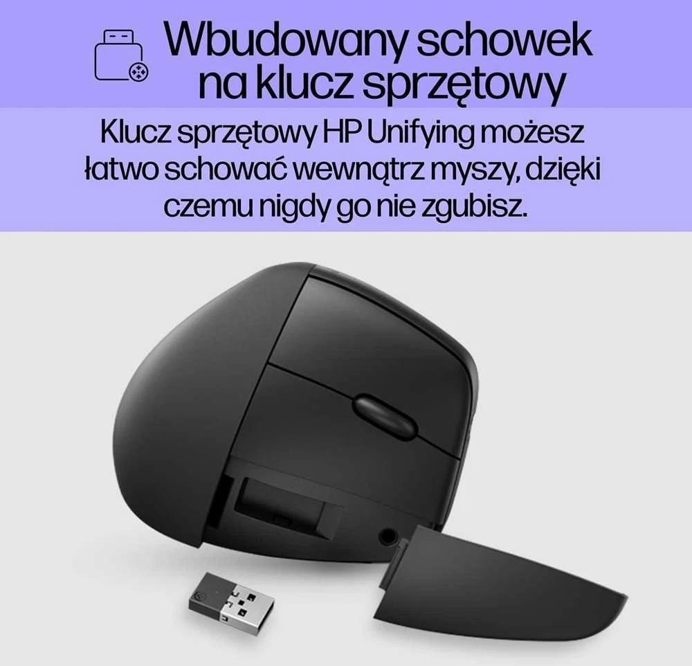 Hewlett Packard (HP) HP 920 Belaidė pelė, Ergonomic, Vertical - Juodas