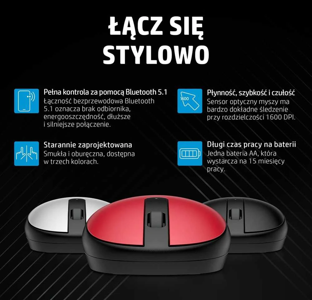 Hewlett Packard (HP) HP „Bluetooth“ pelė 240 Lunar Baltas