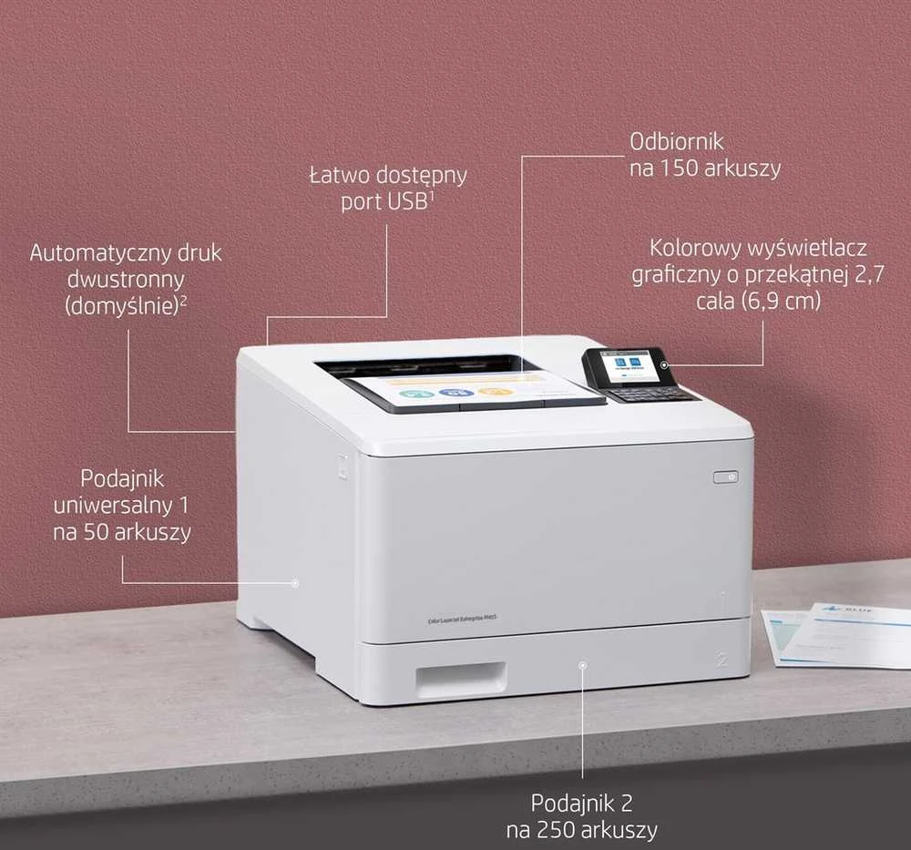 Hewlett Packard (HP) HP Color LaserJet Enterprise M455dn Spausdintuvas - A4 Color lazerinis, Spausdinimas, Automatinis dokumentų tiektuvas, Auto-Duplex, LAN, 27psl., 900-4800 puslapių per mėn.