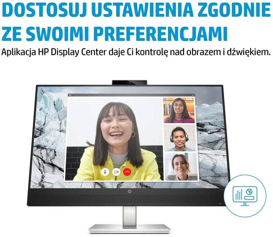 Monitorius HP E27m G4 QHD USB-C Conferencing Monitor/IPS/QHD (2560 x 1440)/300 nits/web cam 5MP/Speakers 2 x 5 W  (40Z29AA)