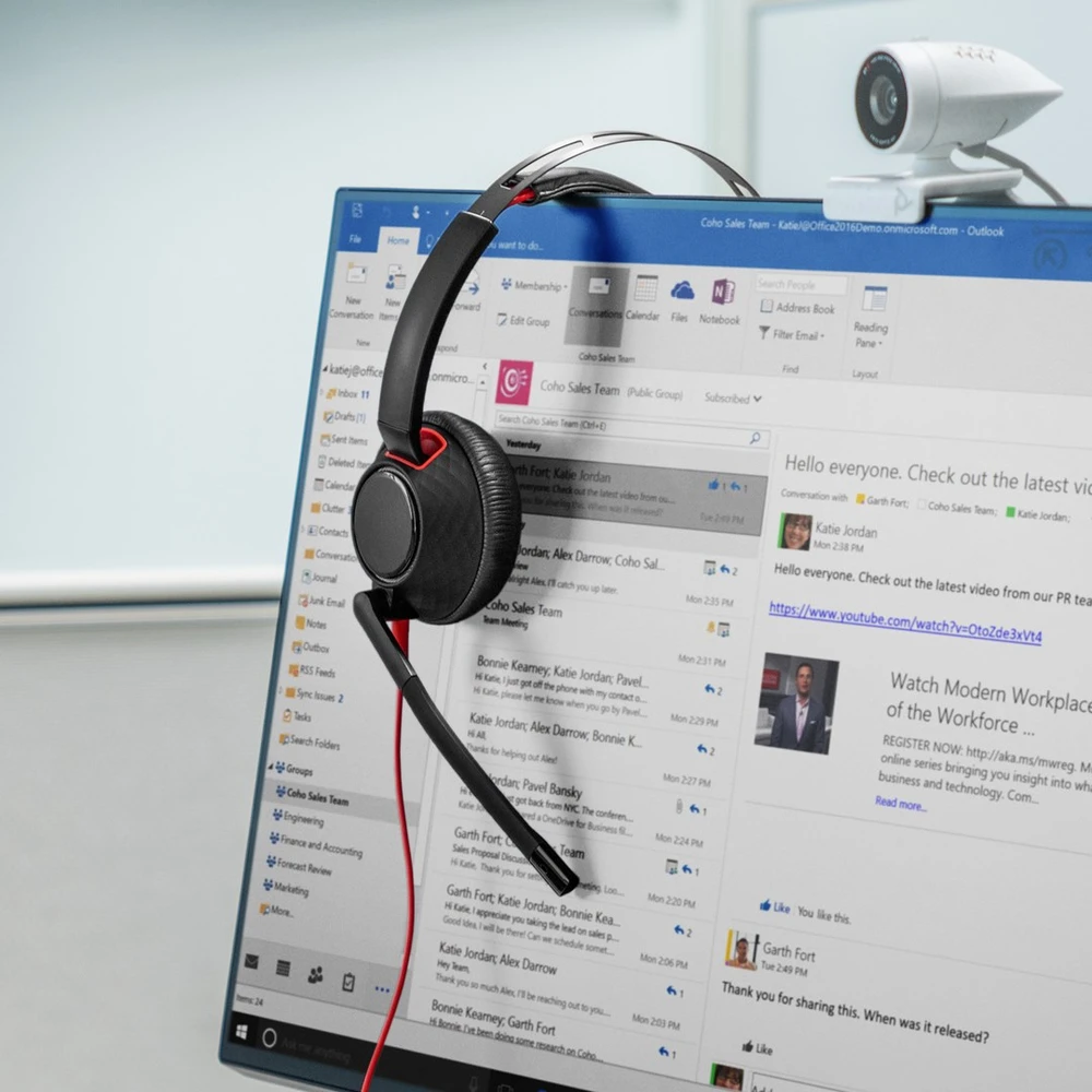 HP Poly Blackwire 5220 Stereo USB-C Ausinės +3.5mm Plug +USB-C/A Adapteris