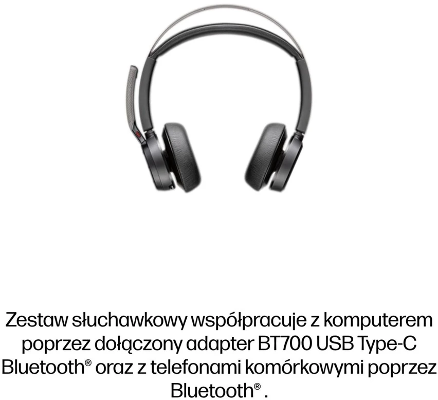 HP Poly Voyager Focus 2-M USB-C-C Ausinės USB-C/A Adapteris Charging Stovas