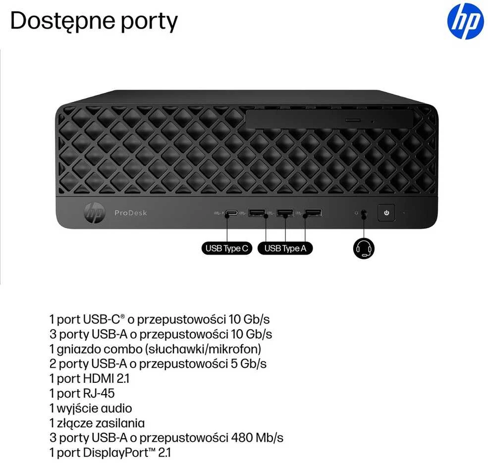 Stacionarus kompiuteris Hewlett Packard (HP) HP ProDesk 4 SFF G1i Desktop AI PC Intel Core Ultra 7 265 16 GB DDR5-SDRAM 1 TB SSD Windows 11 Pro Juodas