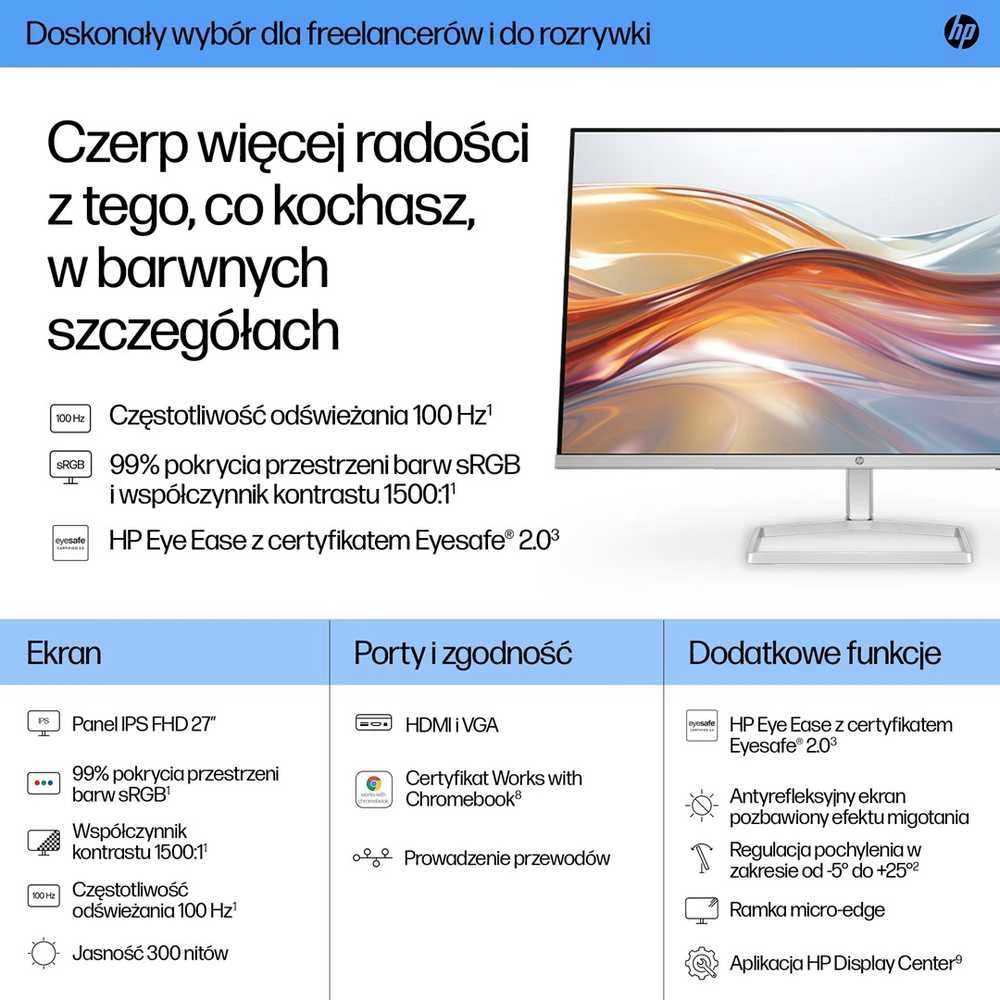 Monitorius  Hewlett Packard (HP)S5 527SF/ 27'' / IPS / Full HD / 100Hz/300cd/m²