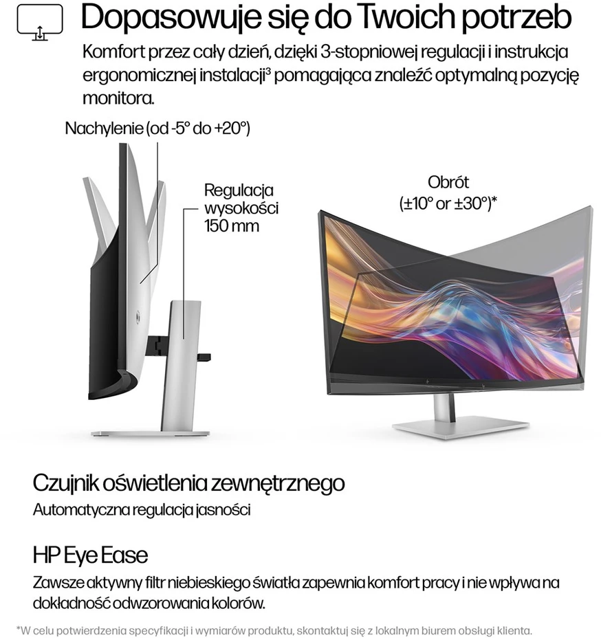 HP 738pu serijos 7 Pro lenktas TB4 įkrovimo monitorius - 37.5" 3840x1600 WQHD+ 400 nitų 60Hz AG, lenktas, IPS Juodas HDR 400, USB-C (100W/65W/15W)/HDMI/ DP Daisy-Chain, 5x USB-A, garsiakalbiai, RJ-45 LAN, reguliuojamo aukščio / pakreipimo / pasukimo, 3 metai (Z38c)
