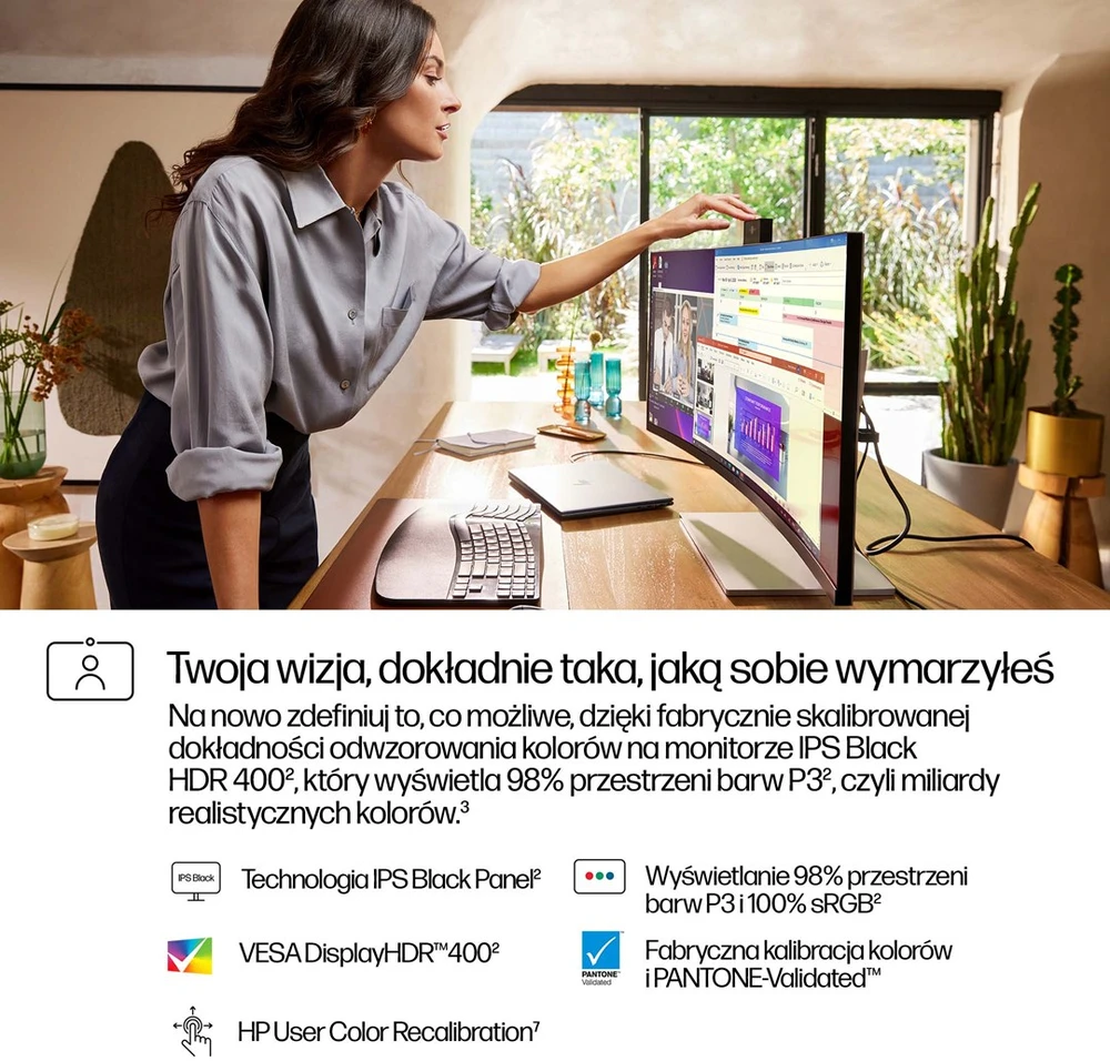 Hewlett Packard (HP) HP Series 7 Pro 734pm 34 colių WQHD konferencijų monitorius DP HDMI (EN)