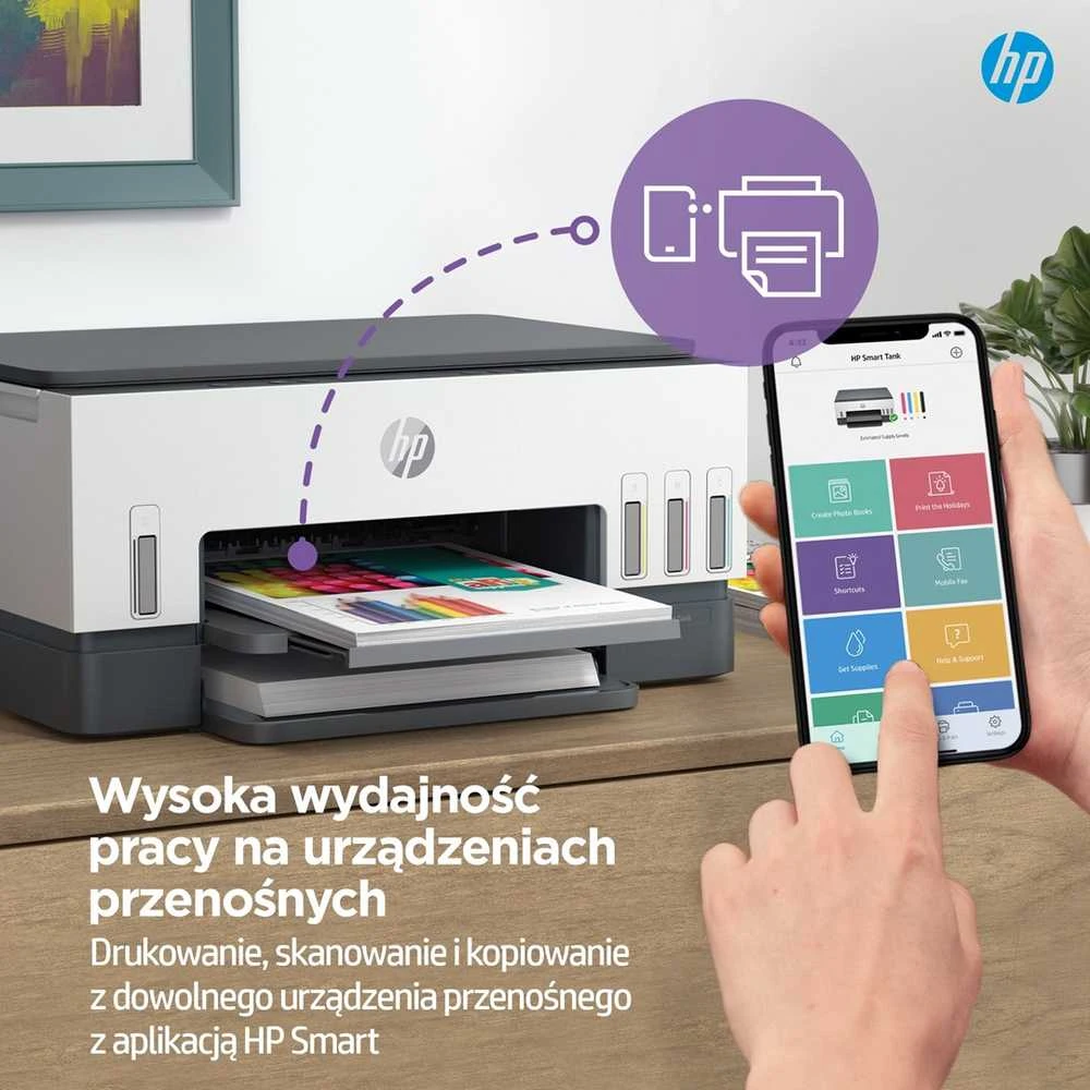 Daugiafunkcis rašalinis spausdintuvas HP Smart Tank 670, spausdinimas / kopijavimas / skenavimas, spalvotas, A4, papildoma rašalo talpykla, automatinis dvipusis, Wi-Fi