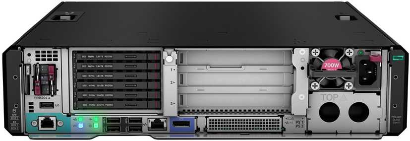 Hewlett Packard (HP) HPE ProLiant DL145 Gen11 8024P 2.4GHz 8c 1P 1x32GB-R 2SFF NS204i-u NC BCM5719 2x1000W PS EMEA serveris