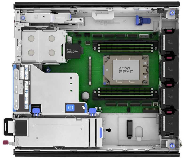 Hewlett Packard (HP) HPE ProLiant DL145 Gen11 8024P 2.4GHz 8c 1P 1x32GB-R 2SFF NS204i-u NC BCM5719 2x1000W PS EMEA serveris