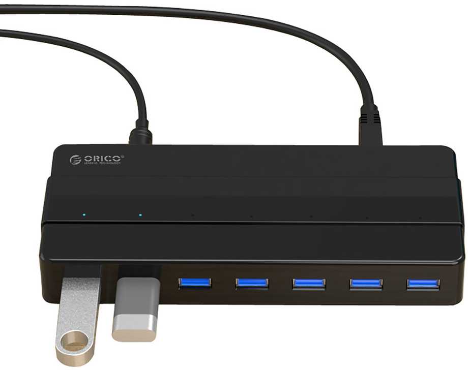 Hub Orico H7928-U3-V1 7x USB-A 3.0 – juodos spalvos
