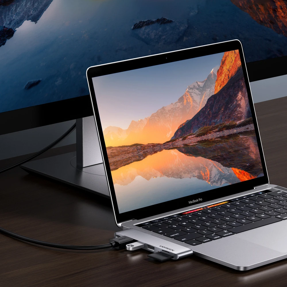 6-in-2 adapteris UGREEN CM380 USB-C šakotuvas, skirtas MacBook Air / Pro