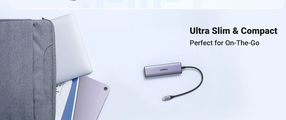 Adapteris HUB UGREEN CM511 USB-C prie HDMI, 3x USB-A 3.0, SD/TF