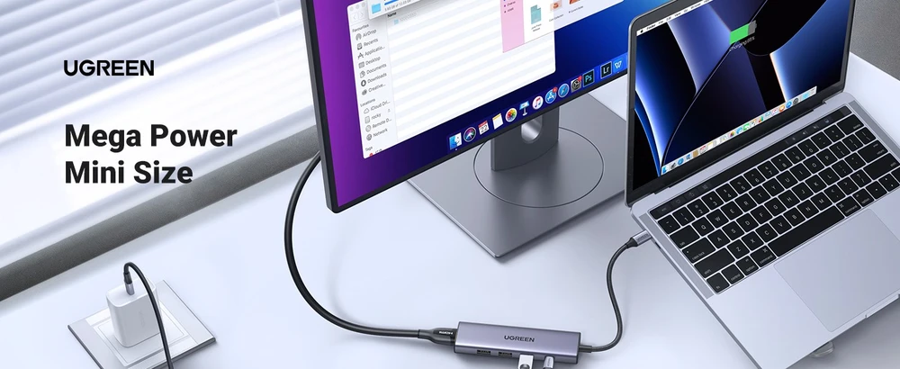 Adapteris HUB UGREEN CM511 USB-C prie HDMI, 3x USB-A 3.0, SD/TF