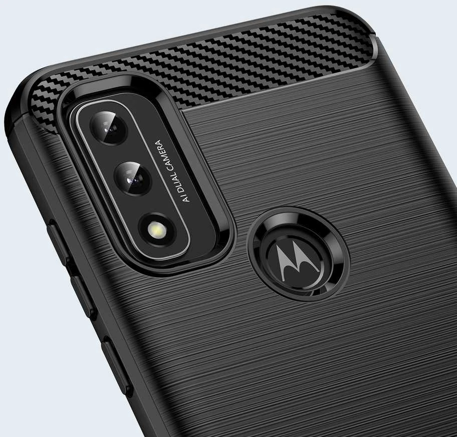 Hurtel Carbon dėklas skirtas Motorola Moto G Play 2022, juodas