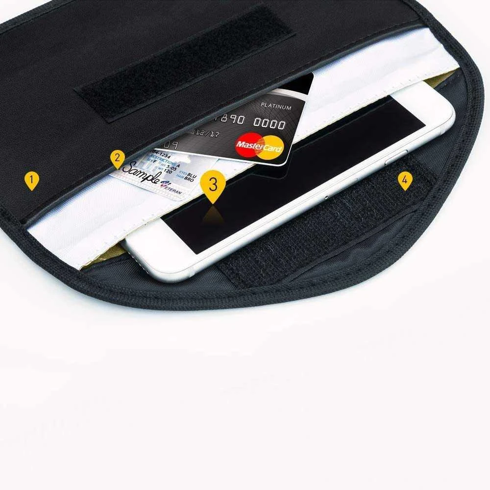 Hurtel Anti-theft dėklas skirtas Car Keys Phone Radio Blocking Faraday Box Faraday Cage 20cm x 11cm juodos spalvos
