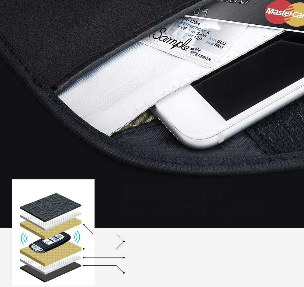 Hurtel Anti-theft dėklas skirtas Car Keys Phone Radio Blocking Faraday Box Faraday Cage 20cm x 11cm juodos spalvos