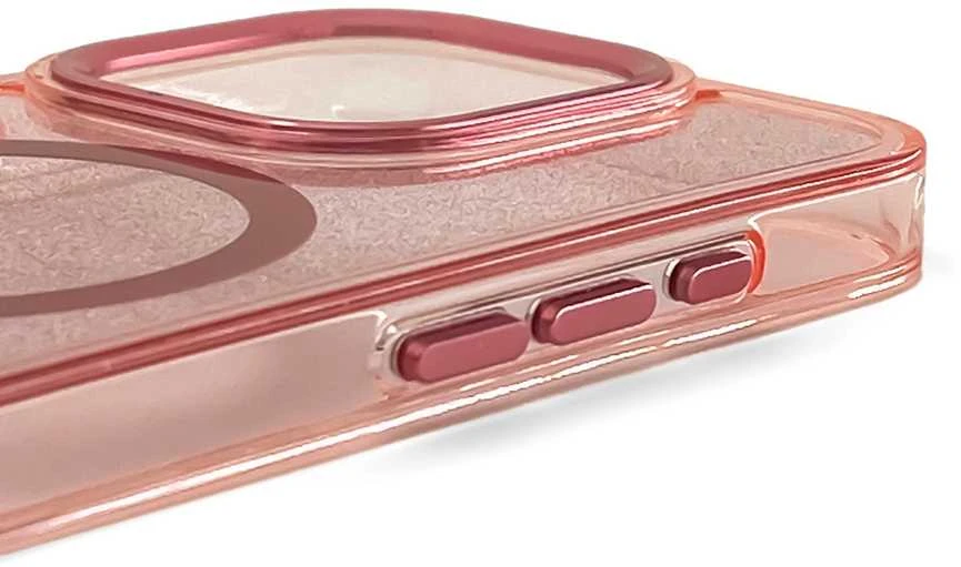 Hurtel Glitter Dėklas MagSafe Compatible skirtas Apple iPhone 17 Pro – rožinės spalvos