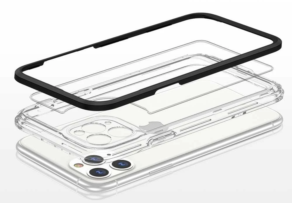 Hurtel Clear dėklas skirtas iPhone 11 Pro Max, juodas