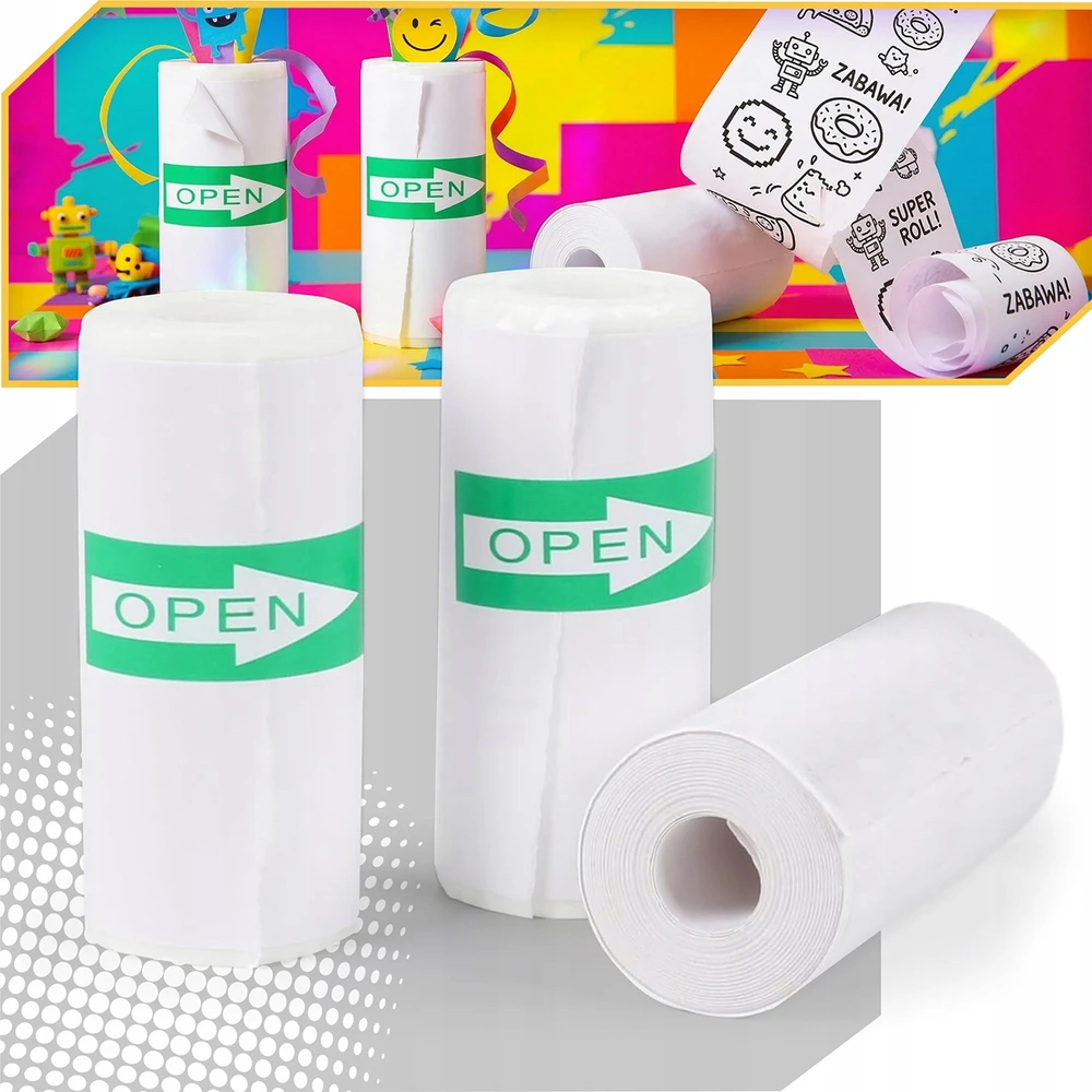Hurtel HURC-S10 Rolls for Thermal Spausdintuvas with Camera HURC10/ Wozinsky WDT-01/WDT-02/WDT-03/WDT-04/WDT-05 - Baltas (5 pcs.)