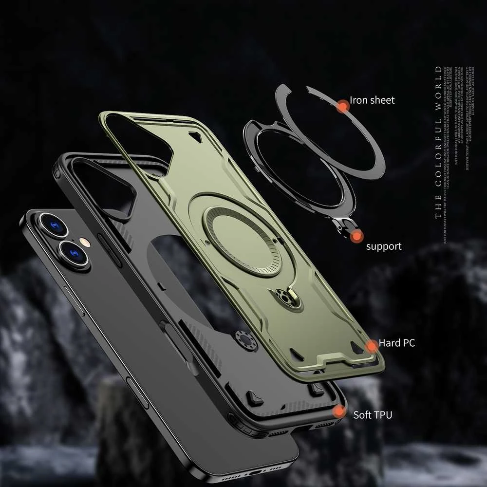 Hurtel Hybrid Armor Trendy MagSafe Apple iPhone 16 Plus – dėklas telefonui žalios spalvos