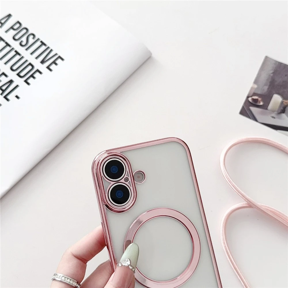 Dėklas Marka Niezdefiniowana - iPhone 17 Case with Crossbody Strap, MagSafe Compatible - Juodas