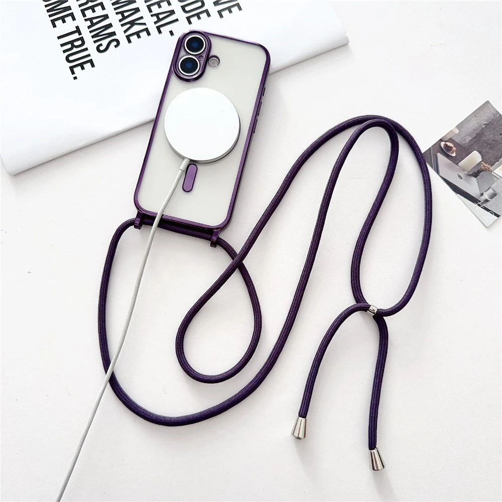 Dėklas Marka Niezdefiniowana - iPhone 17 Case with Crossbody Strap, MagSafe Compatible - Juodas