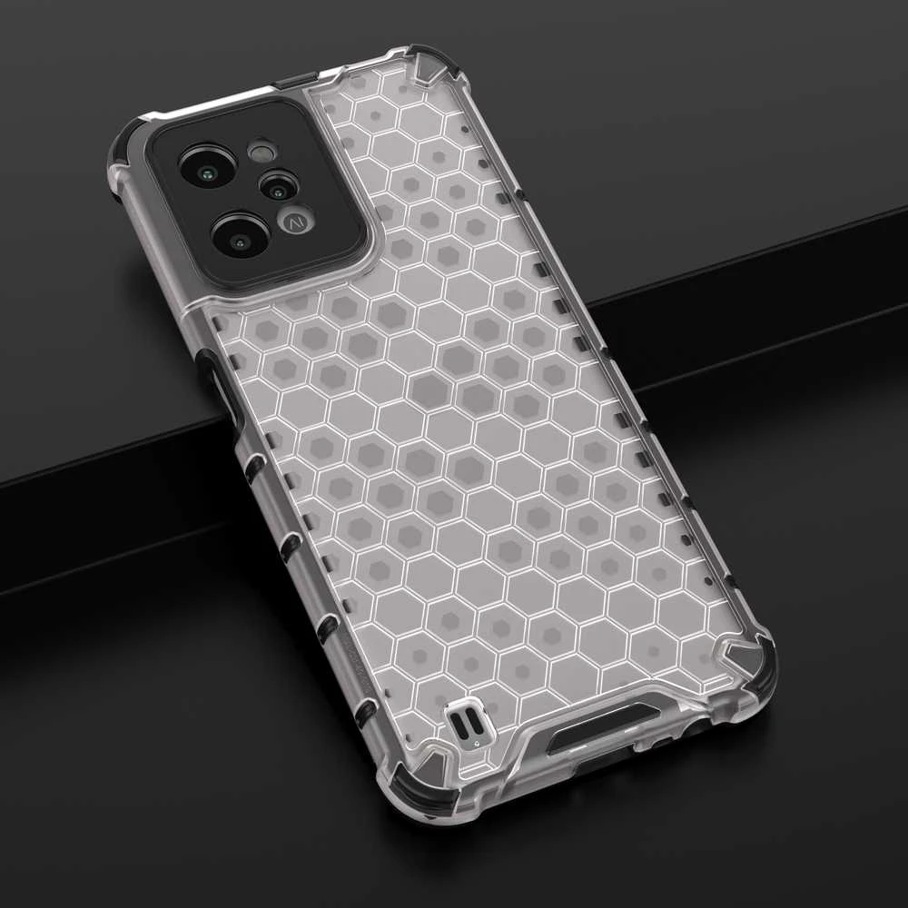 Hurtel Honeycomb dėklas skirtas Realme C31, skaidrus