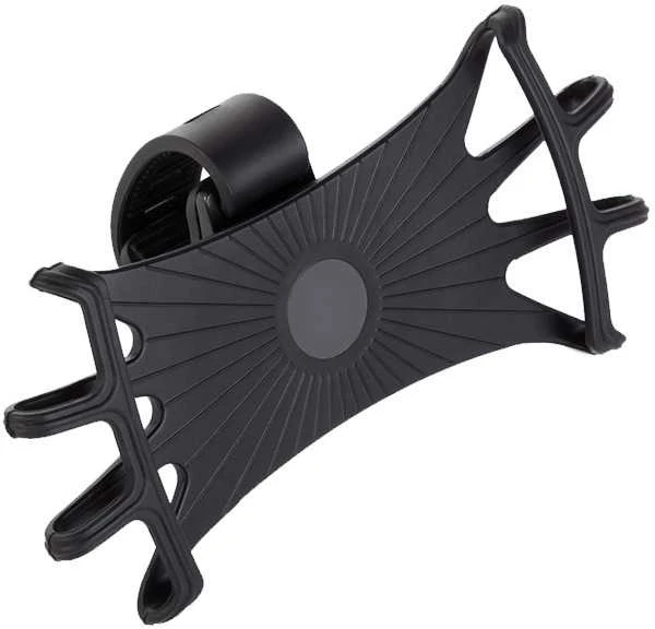 Hurtel Swivel silicone telefono laikiklis dviračiui with replaceable head - juodos spalvos
