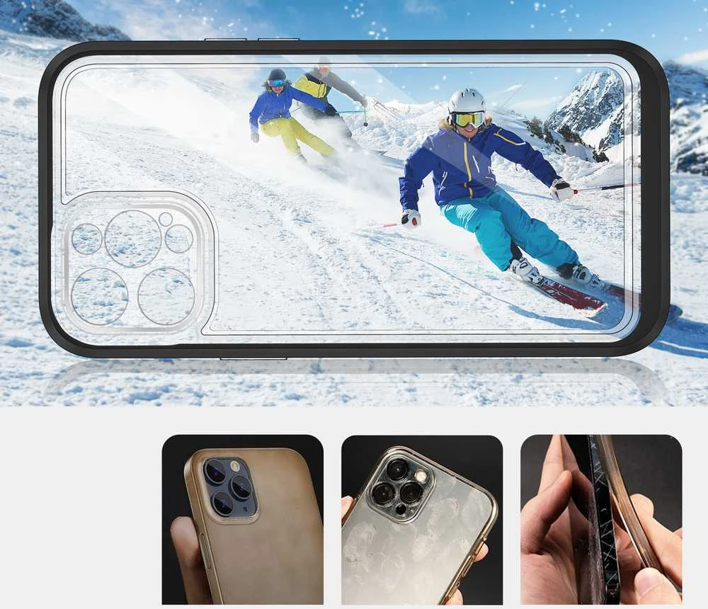 Hurtel Clear dėklas skirtas iPhone 12 Pro, juodas