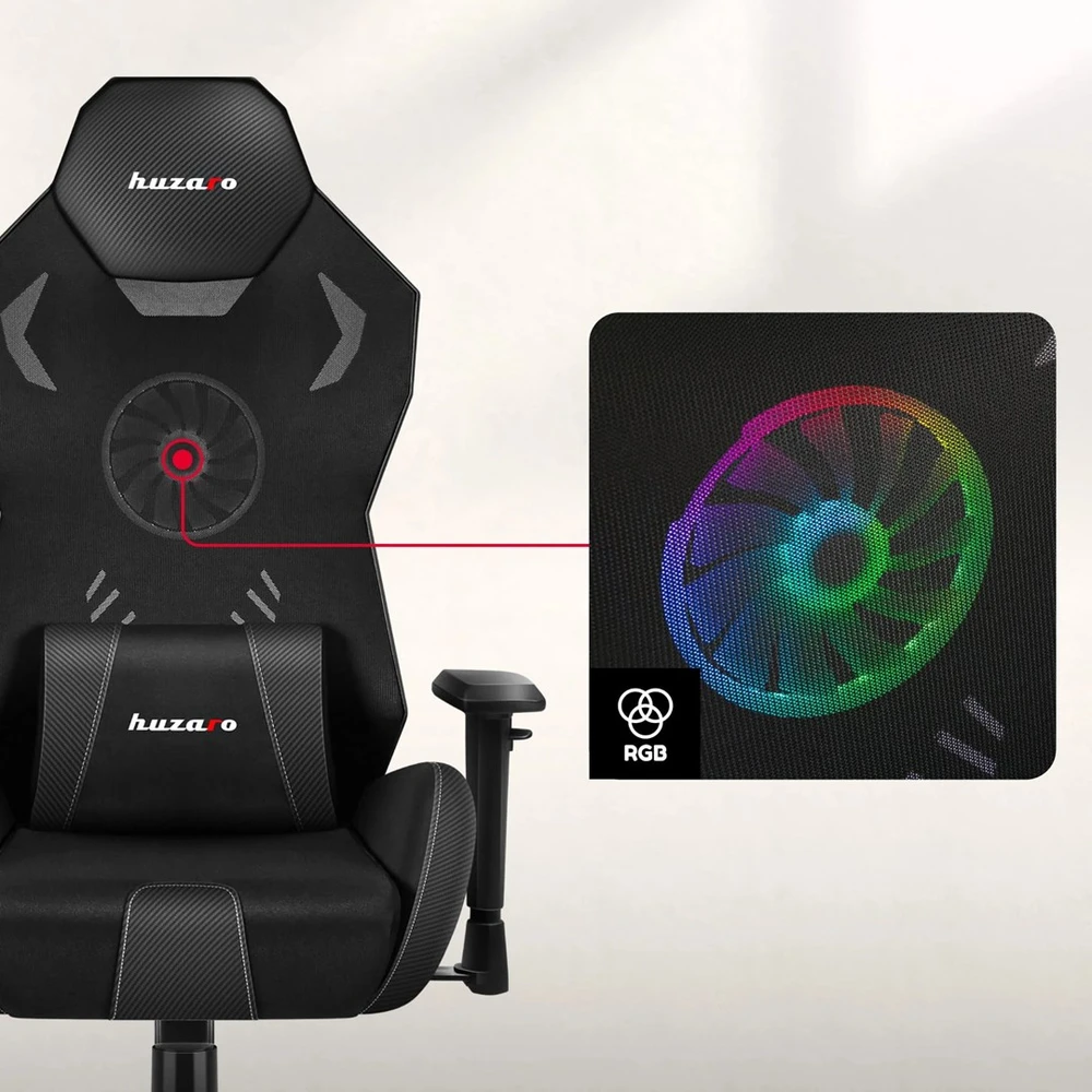 Huzaro Combat 7.6 RGB Juodas žaidimų kėdė su ventiliatoriumi